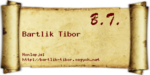 Bartlik Tibor névjegykártya